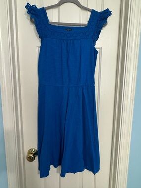 Talbots Royal Blue Crochet-Yoke Midi Dress